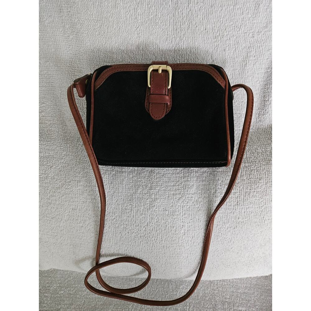 Liz Claiborne Vintage Suede and Leather Crossbody Bag